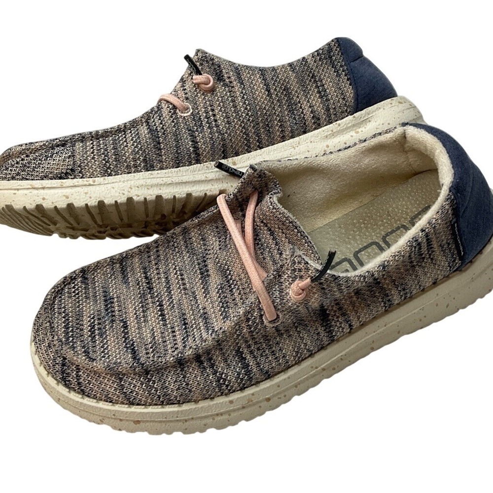 Hey Dude Wendy Sox Slip On Shoes Womens 6 Light Pink Casual Comfort Flats
